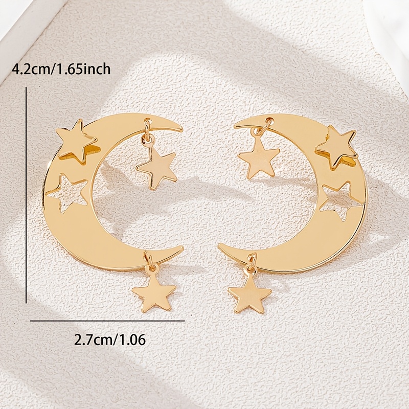 Starry Hollow Pendant Earrings Set for Daily Wear